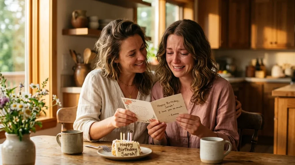 Two women sharing heartfelt birthday messages for sister-in-law from her brother's wife.