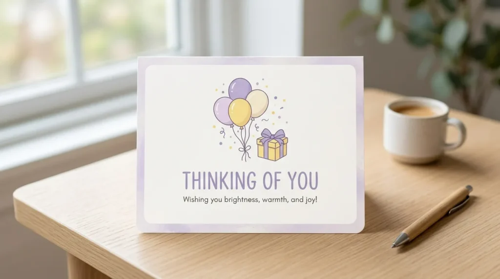 Balloon and gift show birthday card messages for a coworker you don't know well