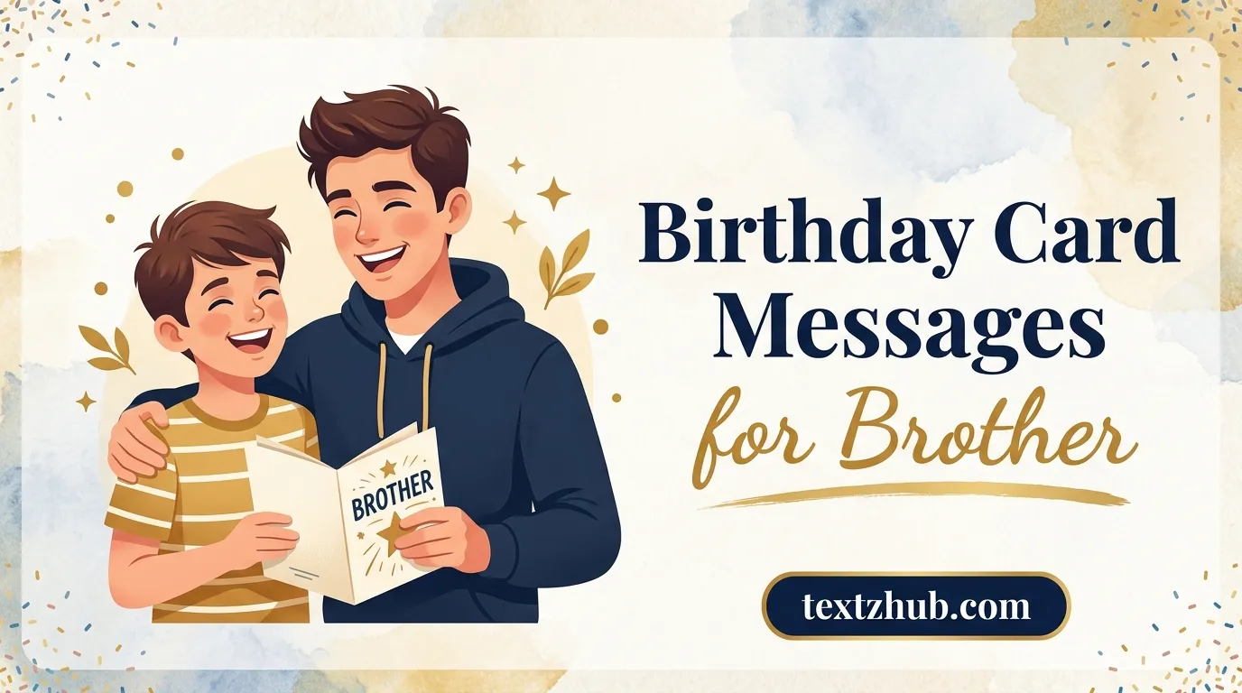 Stylized vector of two joyful brothers sharing birthday card messages for brother celebration.