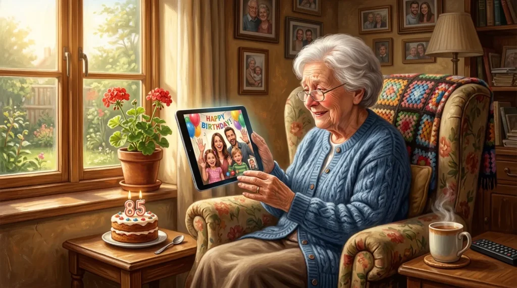 Touching visual for birthday messages for grandmother for the long-distance grandma you miss