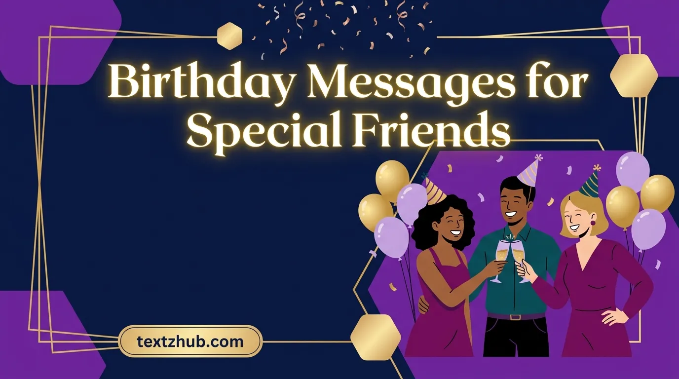 A joyful group celebrating with birthday messages for special friends.