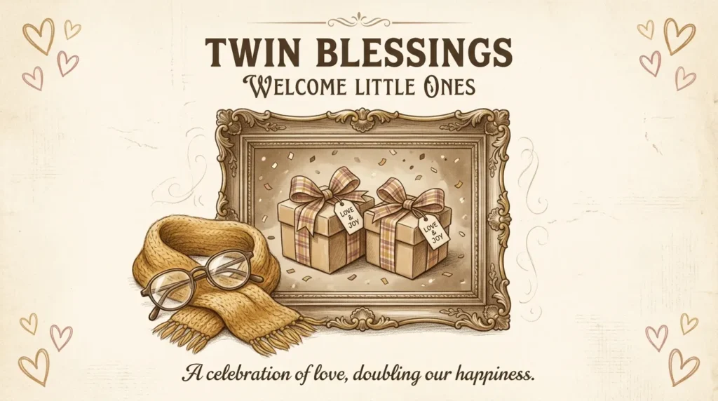 Grandparents sharing warm birthday messages for their twin grandchildren