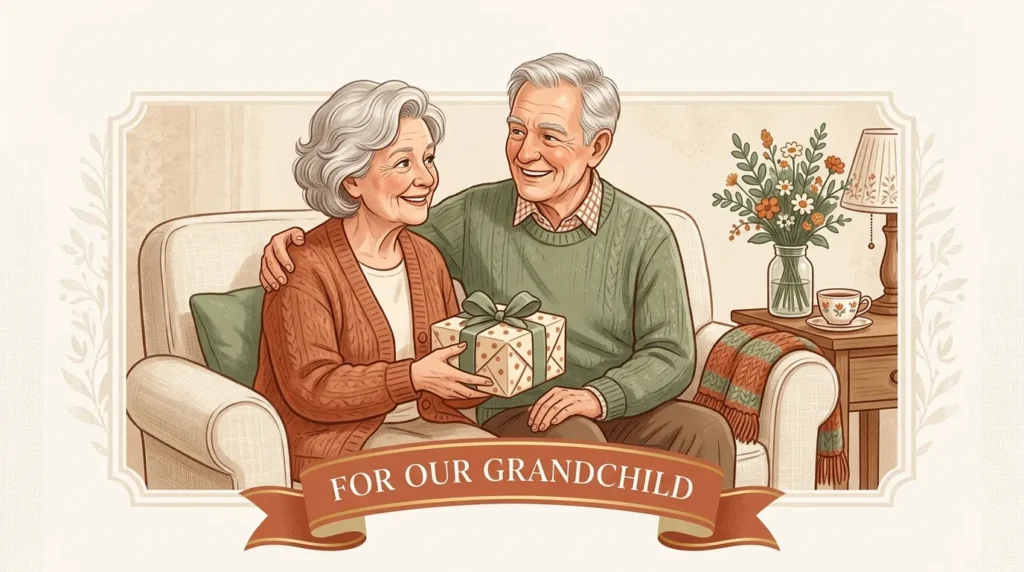 Grandparents smiling warmly while sharing birthday messages for teens from grandparents in cozy setting