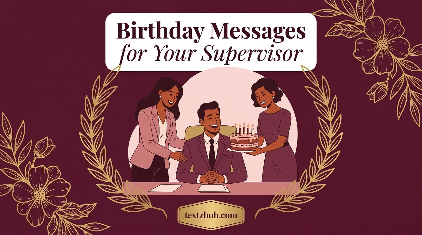 Premium editorial illustration of workplace birthday celebration featuring birthday messages for your supervisor.