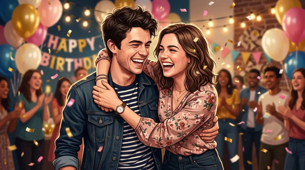 Siblings laugh and hug while sharing heartfelt 18th Birthday Messages for Your Sister or Brother
