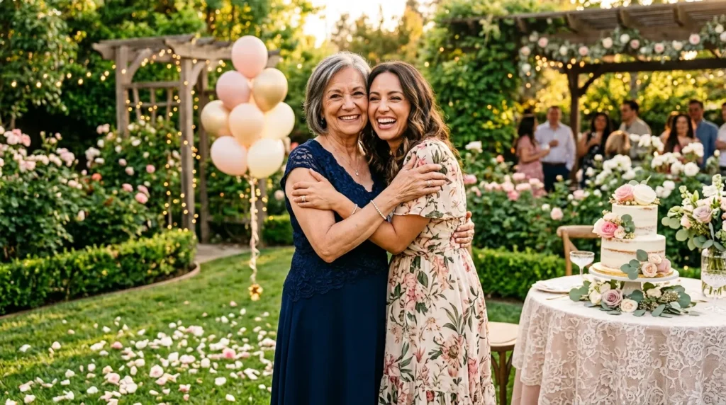 A proud mother embraces her daughter sharing Happy 40th Birthday Messages for Your Daughter.