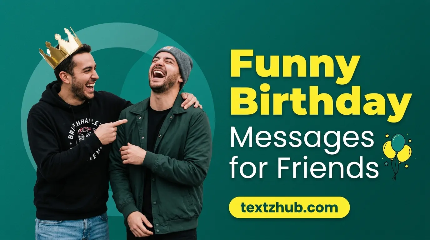 Two best friends laughing in birthday crowns sending funny birthday messages for friends