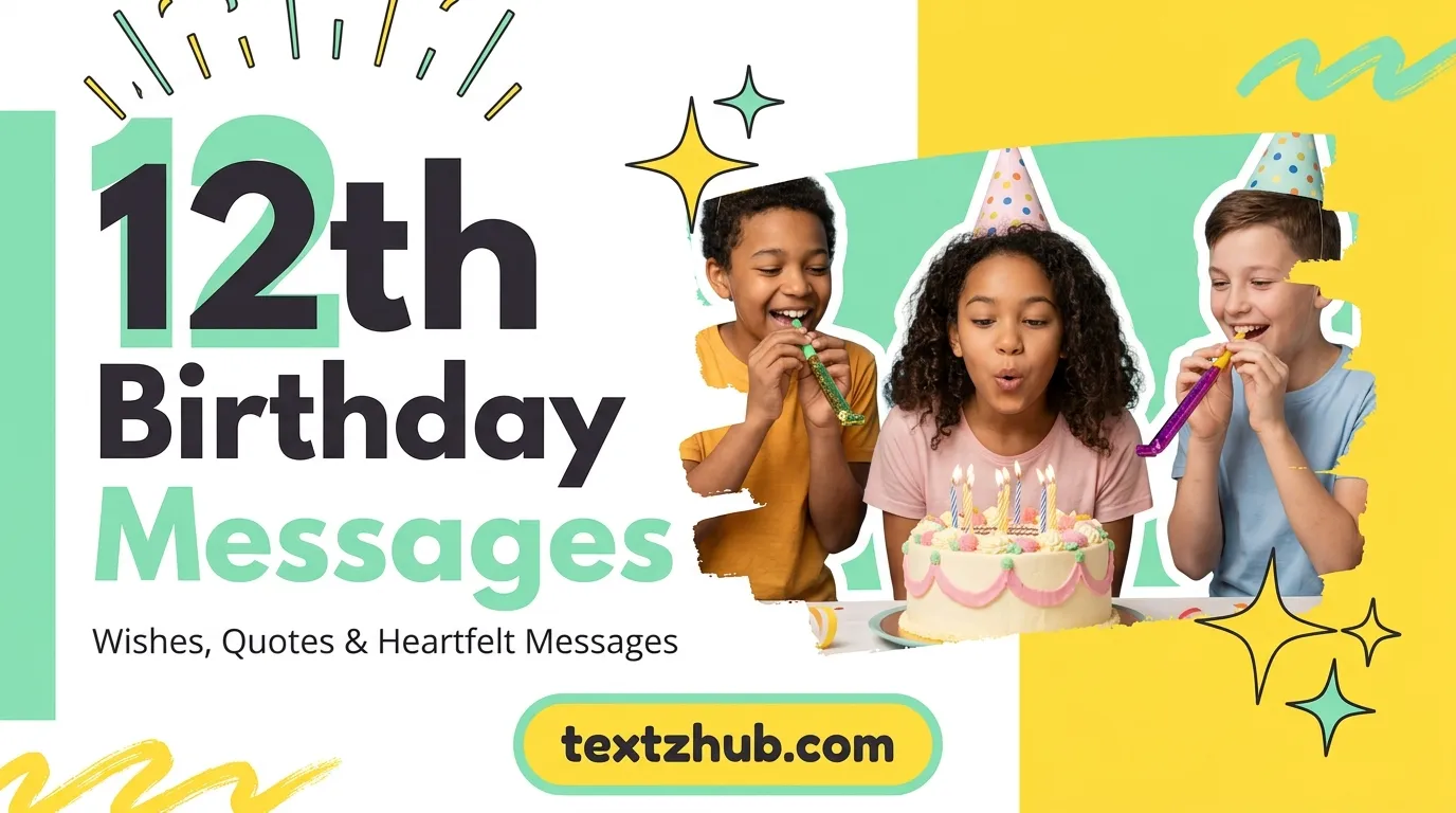 Three friends laughing and celebrating with candles representing sweet 12th birthday messages collection.