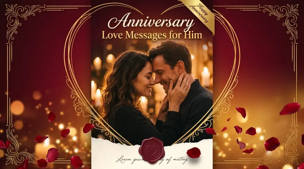 Couple embracing tenderly celebrating deep anniversary love messages for him