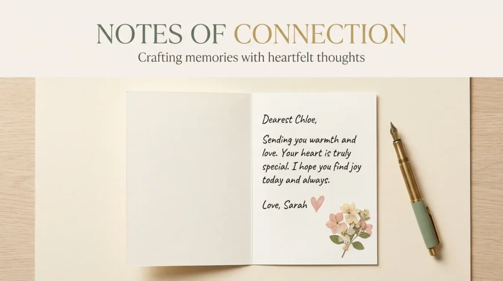 Handwritten greeting card shows card-length messages worth writing down