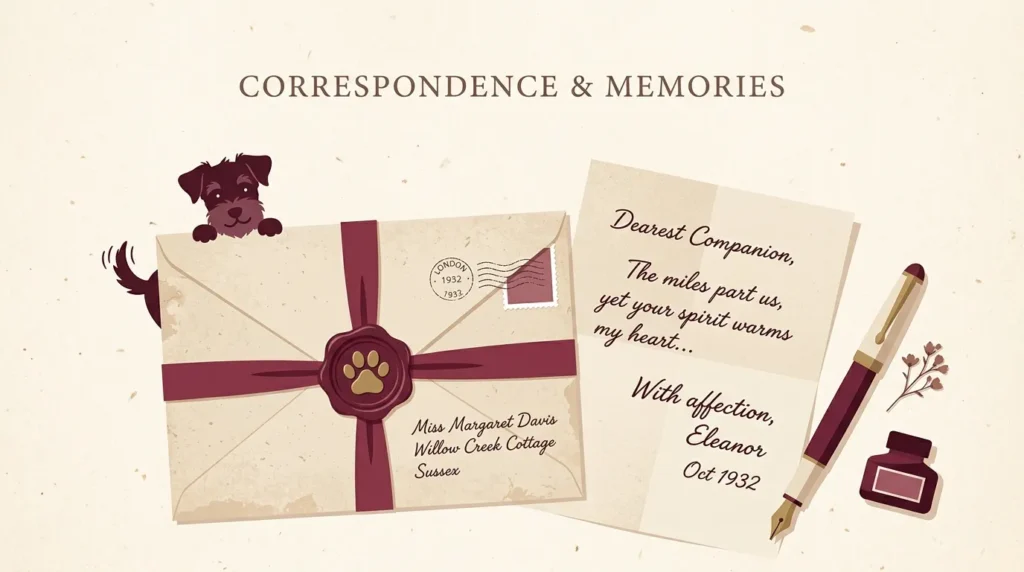 Sealed envelope and pen representing heartfelt birthday letters for dogs