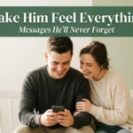 Man smiling at heartfelt love you messages for him sent by his partner.