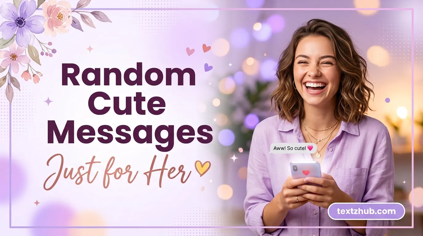 Random cute messages for her bringing joyful romantic feelings and heartfelt connection.