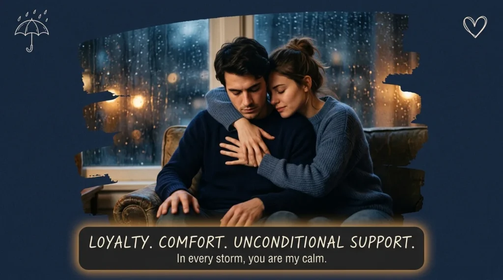 Reassuring love messages for him during hard times and failure moments