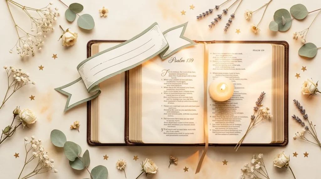 Open Bible and candle representing scripture-paired birthday blessings for pastors