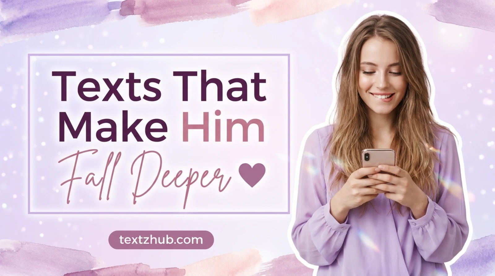 Radiant woman crafting flirty text messages for him with deep romantic feelings.