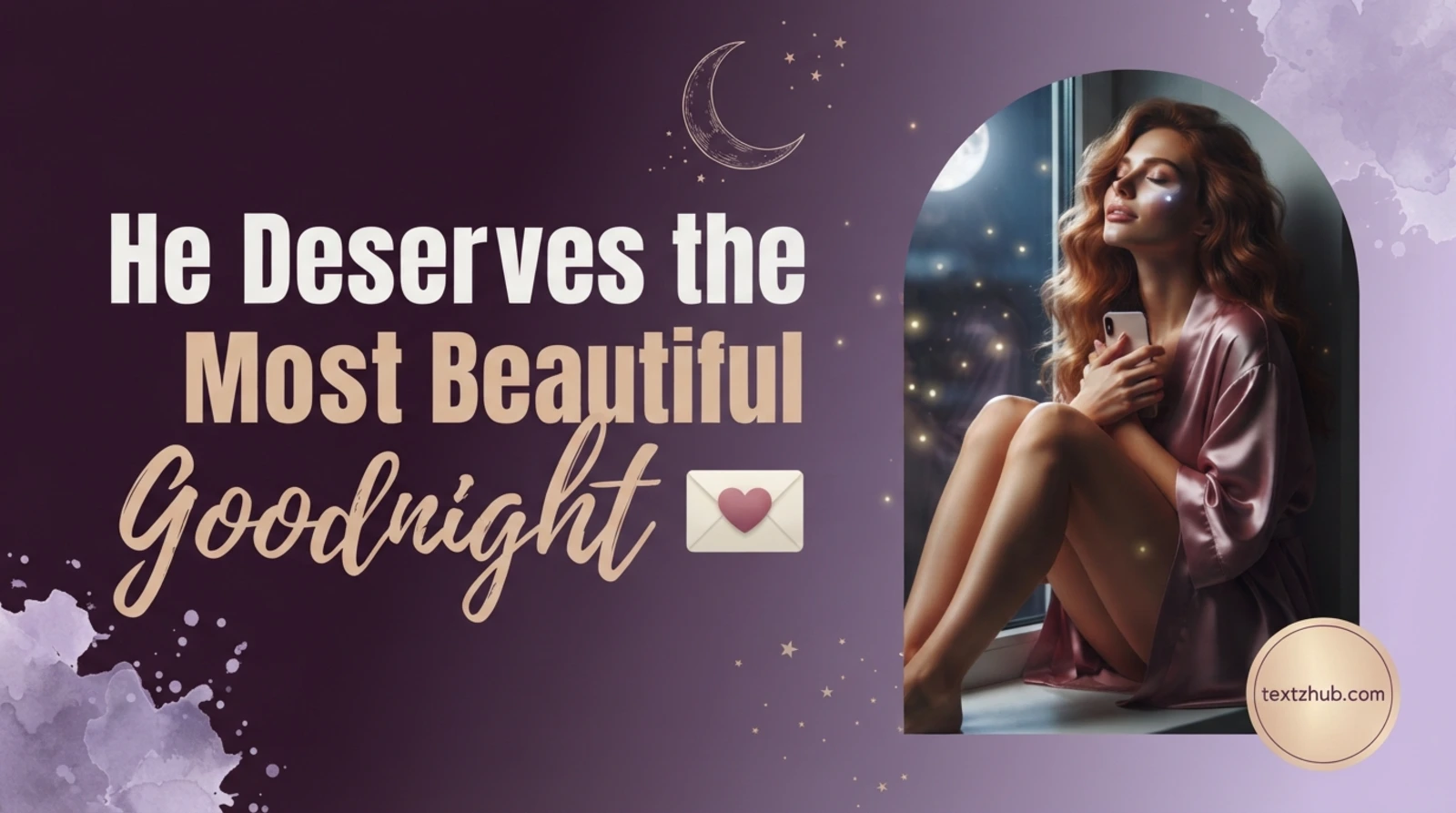 Beautiful woman dreaming after sending heartfelt gn messages for him at midnight.