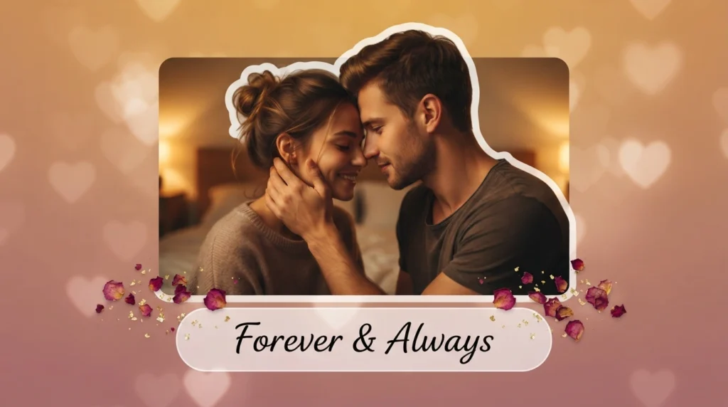 Couple foreheads touching softly for goodnight messages for your