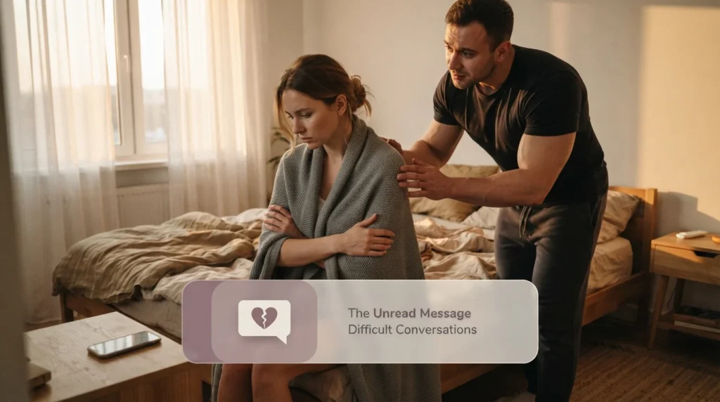 Man reaching out with sorry messages for her silent treatment